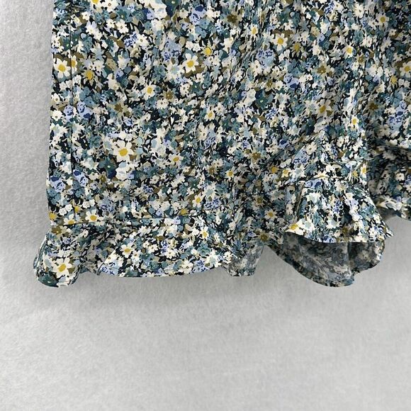 Sezane Green Floral Elise Collared Tie Waist Cotton Romper Size 34 /2 - Picture 6 of 9